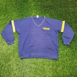 Vintage 80s Tropicana Casino V-Neck Sweatshirt Cropped Mens Small